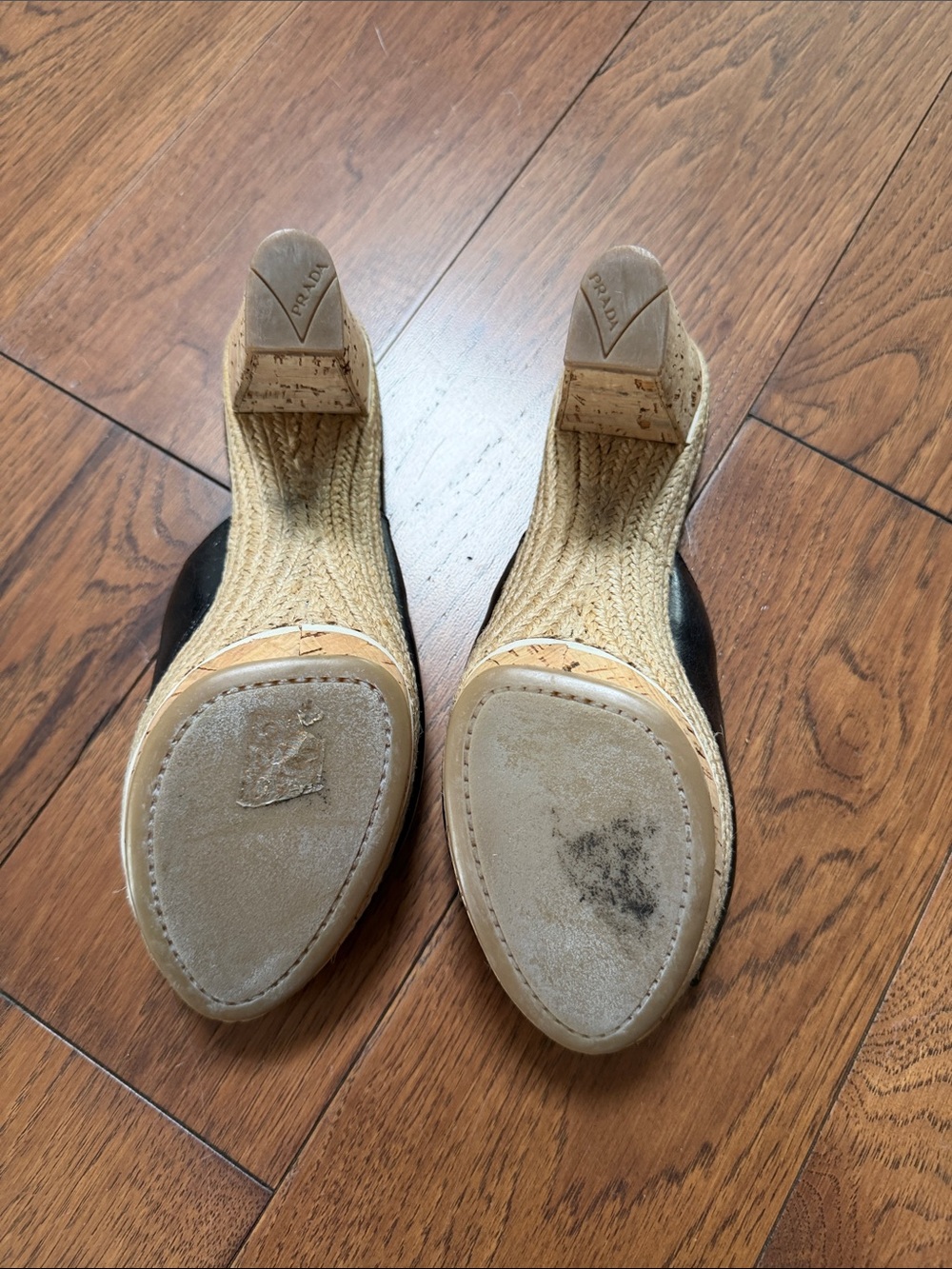 Authentic Prada Black Leather Espadrille Platform Mule - Picture 3 of 7